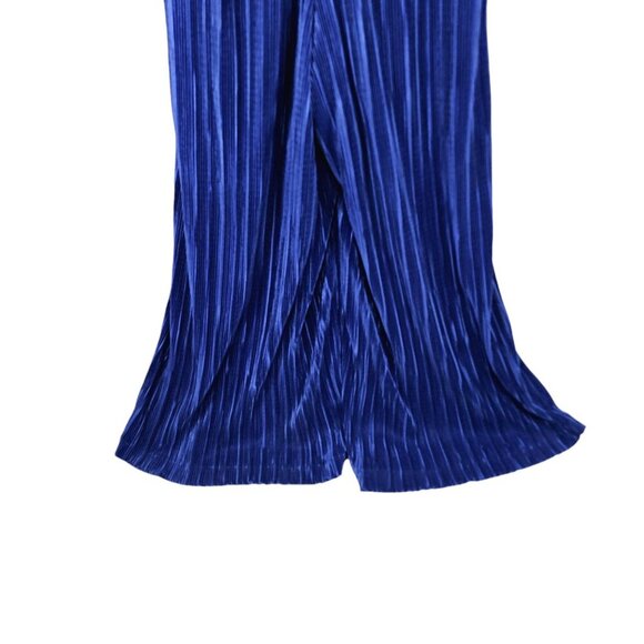 Anthropologie Maeve Sonata Pleated Jumpsuit Blue Tied Women's Size 6 Textured - Picture 13 of 16